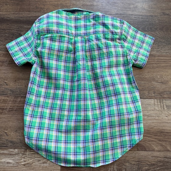 Ralph Lauren green plaid boys button shirt 3/3t - Picture 2 of 6